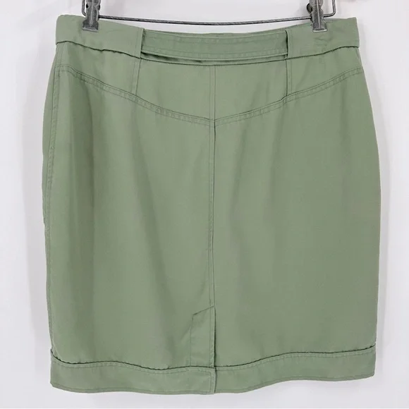 LOFT Outlet Size 8 Skirt Size Zips Tie Green Olive - Picture 2 of 8